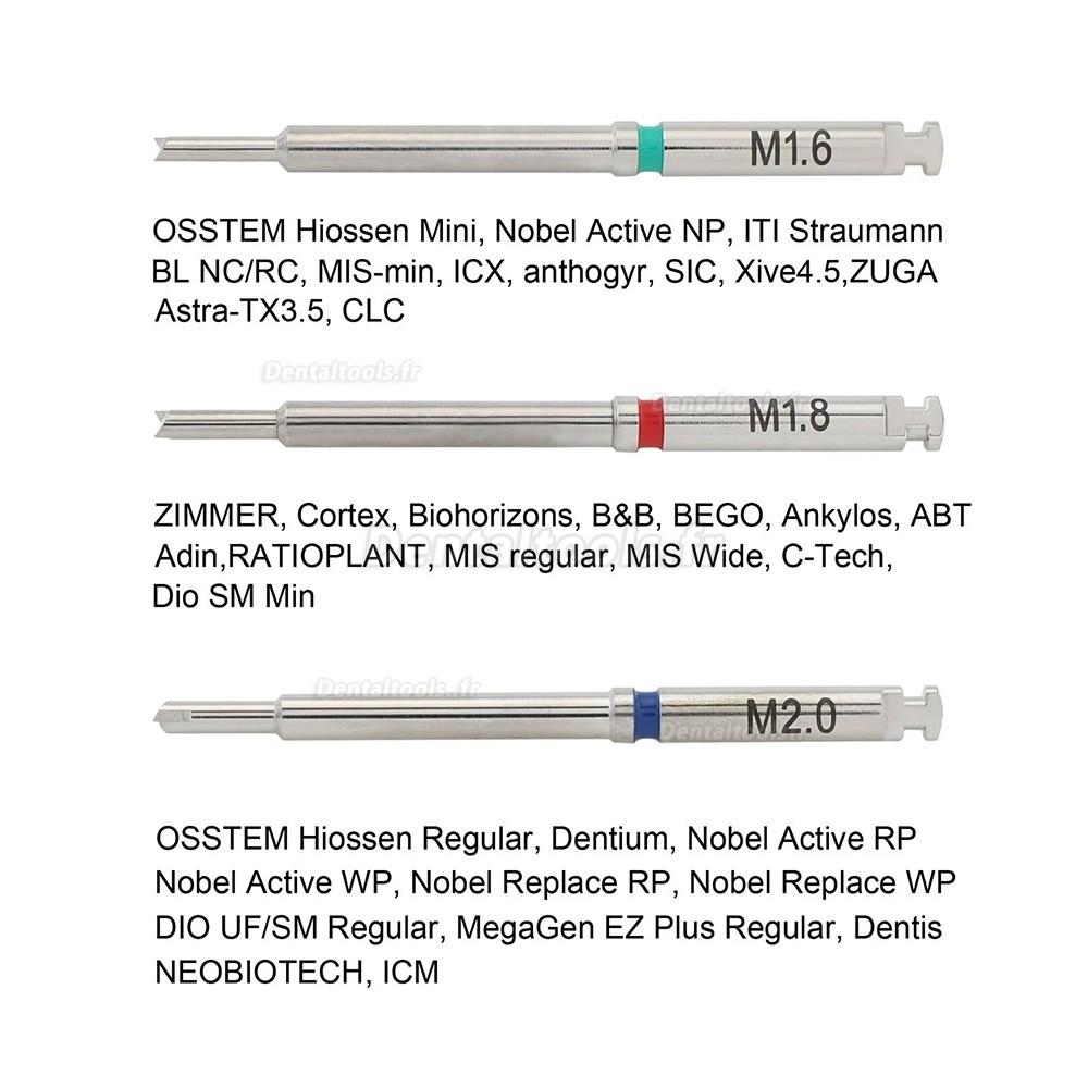 Kit universel d'extraction de vis fractur&eacute;e d'implant dentaire